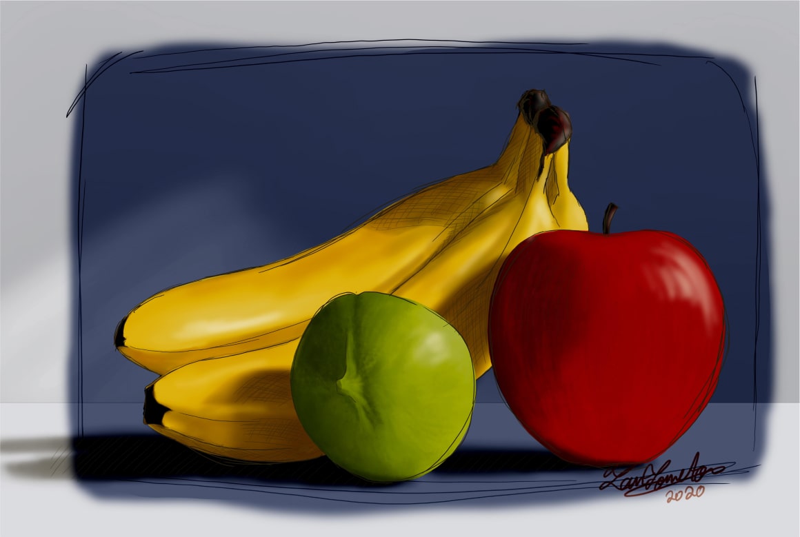 digital painting of fruits